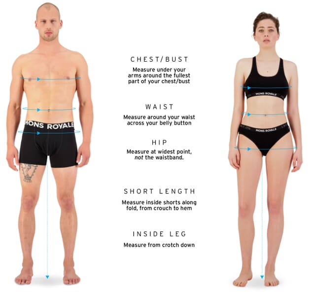 Sizing Fit Guide Mons Royale Europe Sizing Fit Guide Mons Royale Europe