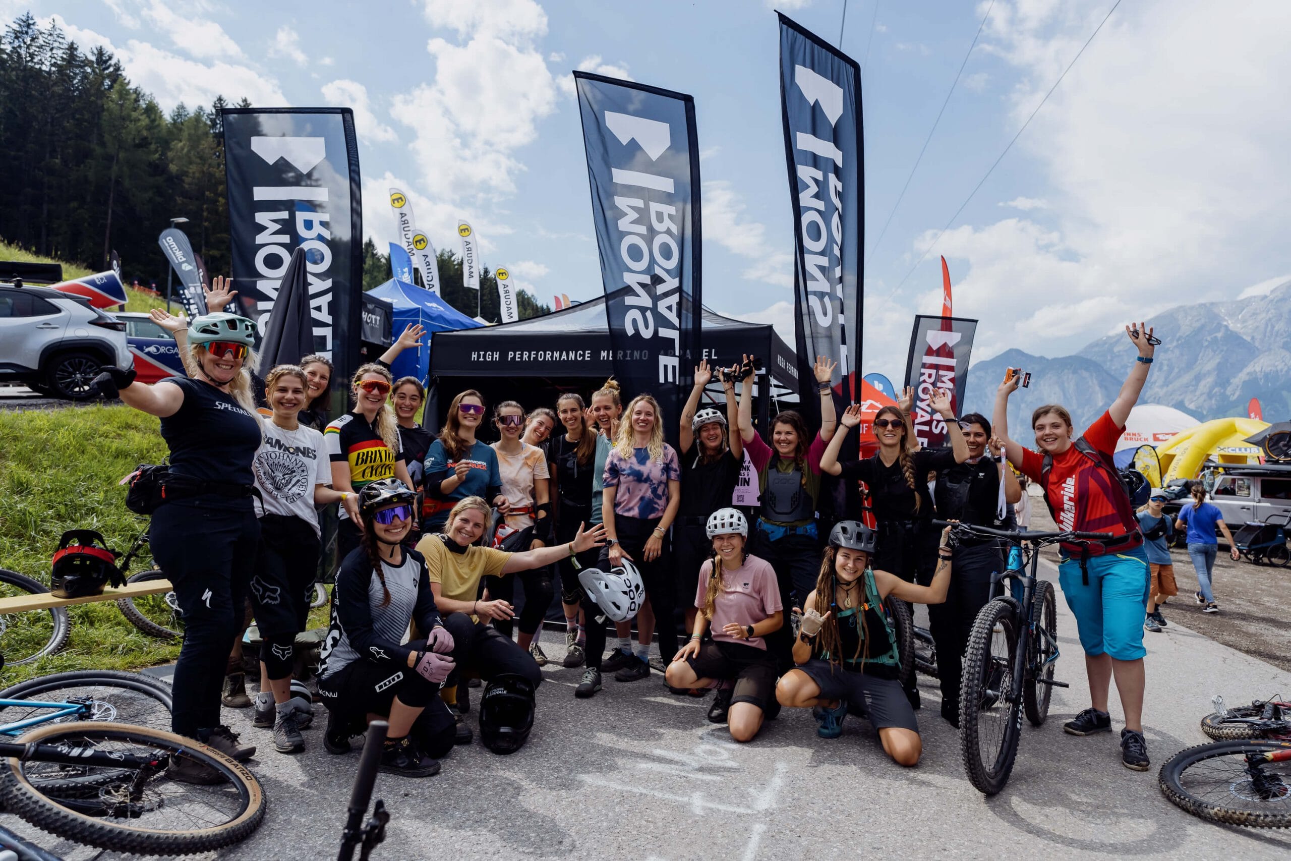 Mons Royale Ride Outs team of rad women bikers at Carnkworx Innsbruck 2022